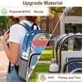 thumbnail image 6 of ZIATUBLES Clear Backpack Heavy Duty, American Flag Eagle Roses Print Fabric & PVC Transparent Bag, Large Capacity See Through Backpack for School College Work Travel Security, 6 of 7