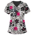 thumbnail image 1 of PENGXIANG Blouse d'Uniforme de Travail à Manches Courtes Col en V pour Femmes, 1 of 3