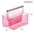 thumbnail image 3 of mDesign Plastic Shower Caddy Storage Organizer Utility Tote - Dark Pink/Satin, 3 of 7