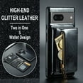 thumbnail image 5 of Nalacover Wallet Case for Google Pixel 7, 2 in 1 Design Zipper Pocket Luxury Shining PU Leather Cover with Back Card Slots Holder Magnetic Kickstand Shockproof Anti-Scratches Case,Black, 5 of 11