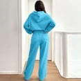 thumbnail image 5 of Women's Oversized 2 Piece Sweatsuit Set Hoodie Wide Leg Sweatpants Casual Lounge Outfit Royal Blue S, 5 of 6