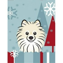 Caroline's Treasures BB1703CHF Winter Holiday Pomeranian Flag Canvas House Size , Large, multicolor