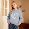 thumbnail image 2 of IWRICH Hoodies for Girls Graphic Heart Horse Print Long Sleeve Pullover Tops Cute Soft Cozy Hooded Sweatshirts,Size 2-14 Years Grey 110, 2 of 4