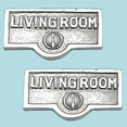 thumbnail image 2 of 2 Switch Plate Tags LIVING ROOM Name Sign Labels Chrome Brass Traditional Engraved Wall Light Switch Cover Labels | Renovators Supply, 2 of 2