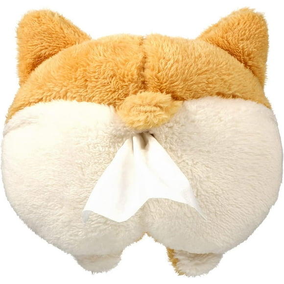 Tissue Box Cover Soft Adorable Corgi Butt Shaped Creative Storage Bag Hanging Po