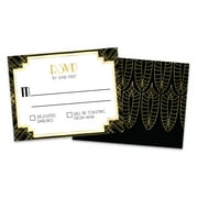 Personalized Art Deco Wedding RSVP Cards