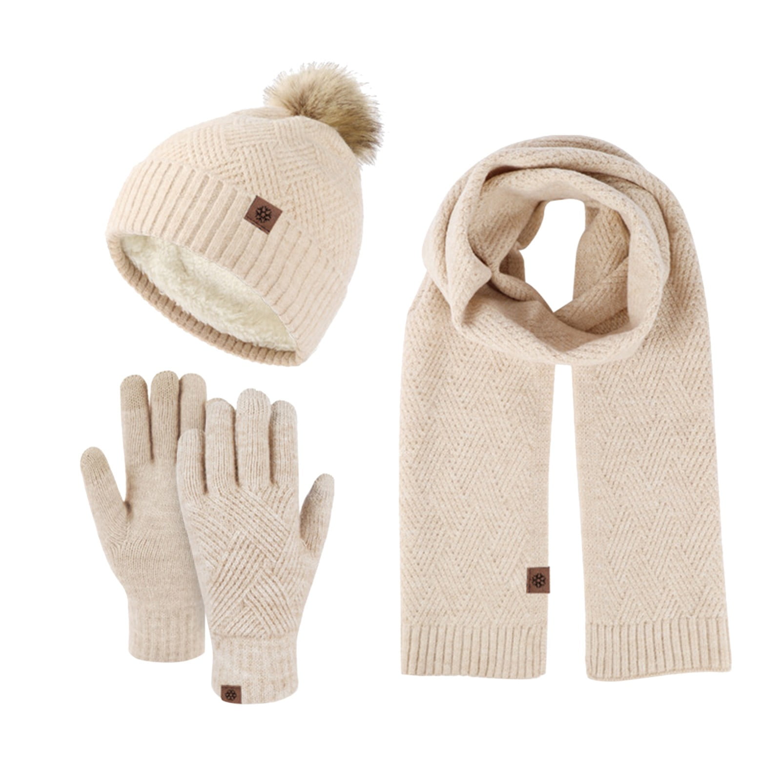 Hat Scarf And Glove Set Women Winter Hats 3 Piece Neck Warmer And Gloves -  