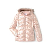 The Children's Place Big Girls' Pink Foil Puffer Coat