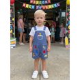 thumbnail image 5 of RUINIXCW Toddler Girl Boy Back to School Overalls Shorts Kids Pre Kindergarten Outfits Baby Boys Girls First Day of School Outfit Pencil Apple Letter Embroidery Adjustable Strap Fall Summer Jumpsuit, 5 of 9