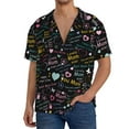thumbnail image 3 of Disketp Men's Hawaiian I love you Mom Print Shirts Button Down Holiday Beach Shirts-3X-Large, 3 of 7