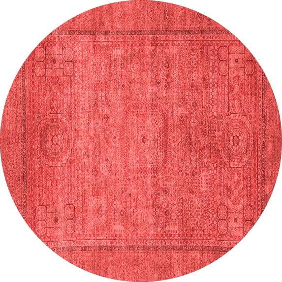 Ahgly Company Indoor Round Oriental Red Modern Area Rugs, 6' Round