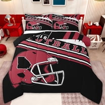 jejeloiu American Rugby City Twin Comforter Sets,Red Football Helmet Bedding Set For Boys Kids Reversible 2 Pieces