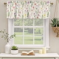 thumbnail image 2 of 2 Pack Spring Summer Flower Valance for Window Eucalyptus Leaves Countryside Retro Kitchen Valance Rod Pocket Short Curtain Topper Decorative Window Treatment for Living Room Bedroom 42"x18", 2 of 9