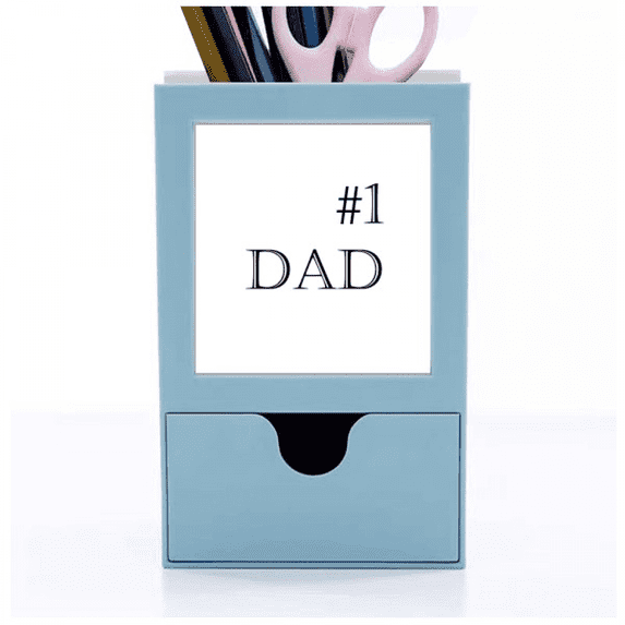 No.1 Dad Father's Festival Quote Desk Supplies Organizer Pen Holder Card