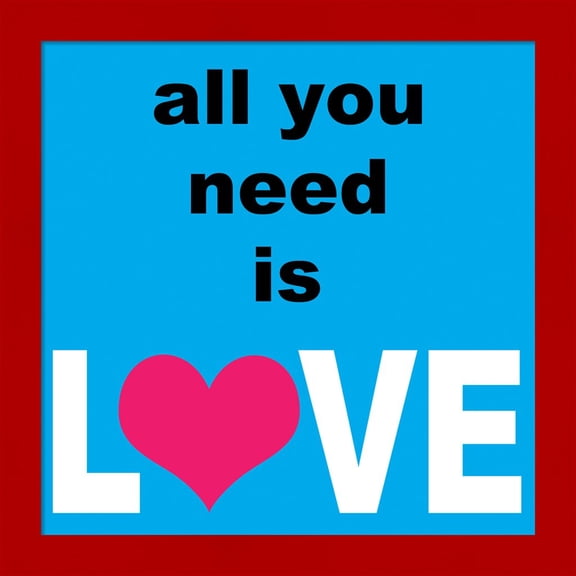 Great Art Now All You Need Is Love 2 by Louise Carey, Framed Wall Art, 14W x 14H
