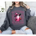thumbnail image 6 of In October We Wear Pink Ghost Sweatshirt - Breast Cancer Awareness Halloween Crewneck, Cute Support Squad Pullover, 6 of 6