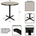 thumbnail image 4 of Hampden Furnishings Bennet Collection Steel Frame 36" Round Top, X Base, 36" Height Cafe Table, Black Frame/Grey Nebula Top, 4 of 5