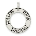 thumbnail image 4 of 925 Sterling Silver Follow Your Dreams Circle Charm Pendant, 4 of 5