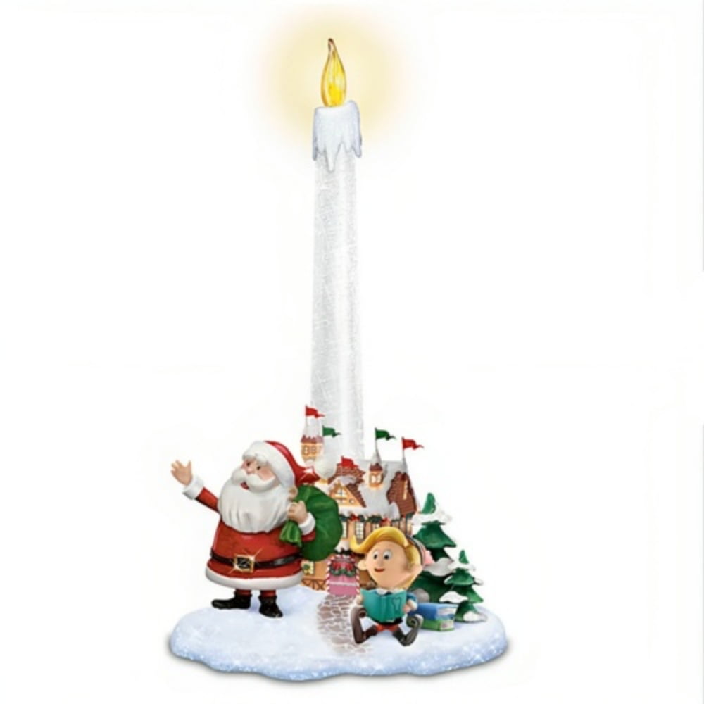 The Bradford Exchange Rudolph 'Santa's Guiding Light' Flameless Candle Set - Rudolph The Red-Nosed Reindeer Christmas Decorations Set of 2 - 9-Inches