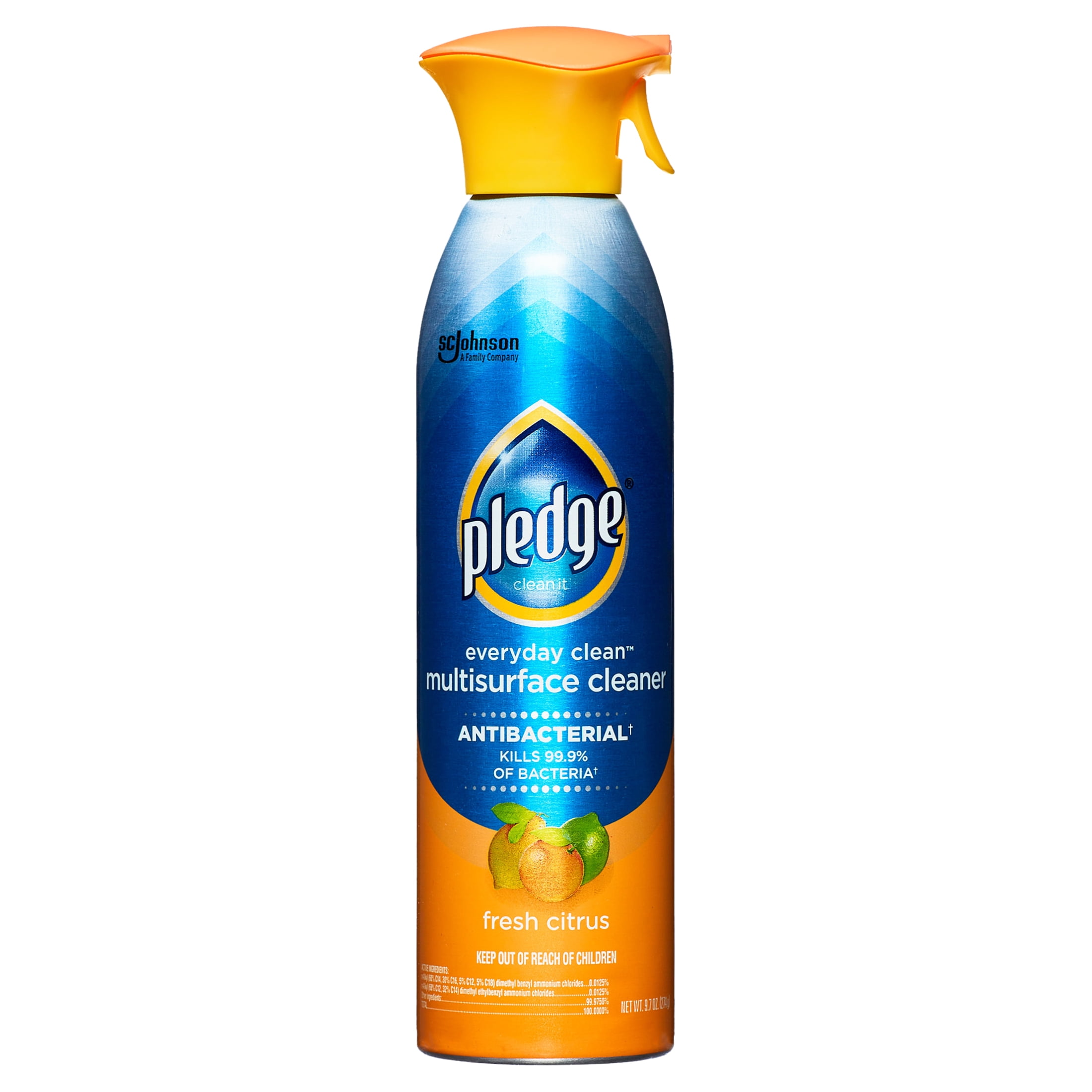 Pledge Antibacterial Multisurface Cleaner Spray Fresh Citrus Household Antibacterial Spray 2 Pack Aerosol 9.7 Oz