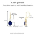 thumbnail image 6 of Lab Created Blue Sapphire Bridal Earrings with Moissanite for Women - AAAA Quality, 18K Yellow Gold, 6 of 7