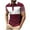 Wine, variant on ZRGHAOYLQ Henley Business Casual Shirts for Men Plus Size Short Sleeve Button Up Shirt Big and Tall Collared Pullover Slim Fit Color Block Muscle Tshirts