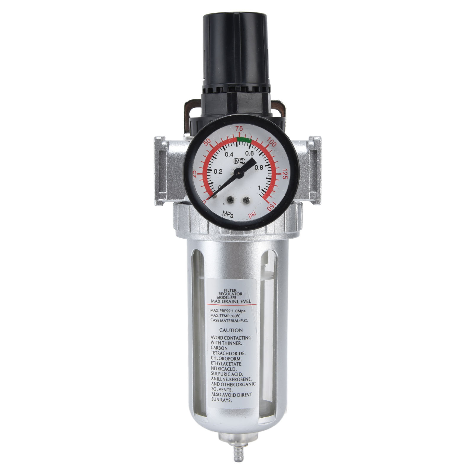 Filtre Régulateur D'air Comprimé Ymiko 1/4 NPT - Filtre Huile/eau + Régulation Pression 0.5-9 Bar
