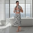 thumbnail image 6 of Colevkie Men's Soft Adjustable Bath Skirt & Shower Towel 2 Pieces Set Polyester Bath Wrap Set Sauna Towel Beach Towel Absorbent Quick Drying Printed Lines Pattern, 6 of 7