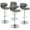 Silver, variant on Magshion PU Leather Adjustable Swivel Dinning Counter Bar Stools Chrome Curved Seat Chair Set of 4 Black