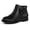 All Black, variant on Girls Bow Ankle Boots Cute Round Toe Side Zipper Kids Booties Dress Party Shoes,Beige Glitter,13 Little Kid