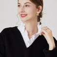 thumbnail image 4 of LoudSung Fake Collar Detachable Half Shirt Blouse False Collar Cardigan Ruffle V Stand Type for Women Girls, 4 of 7