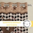 thumbnail image 6 of Farmhouse Kitchen Curtains Window Panels, Vintage Country Texas Star Plaid Wooden Grain Insulated Window Treatment Curtain, Grommet Curtains for Bedroom/Living Room/Bathroom, 2 Piece 52"Wx72"L, 6 of 8