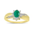 thumbnail image 1 of 10k Yellow Gold Oval Emerald And Diamond Ring, 1 of 6