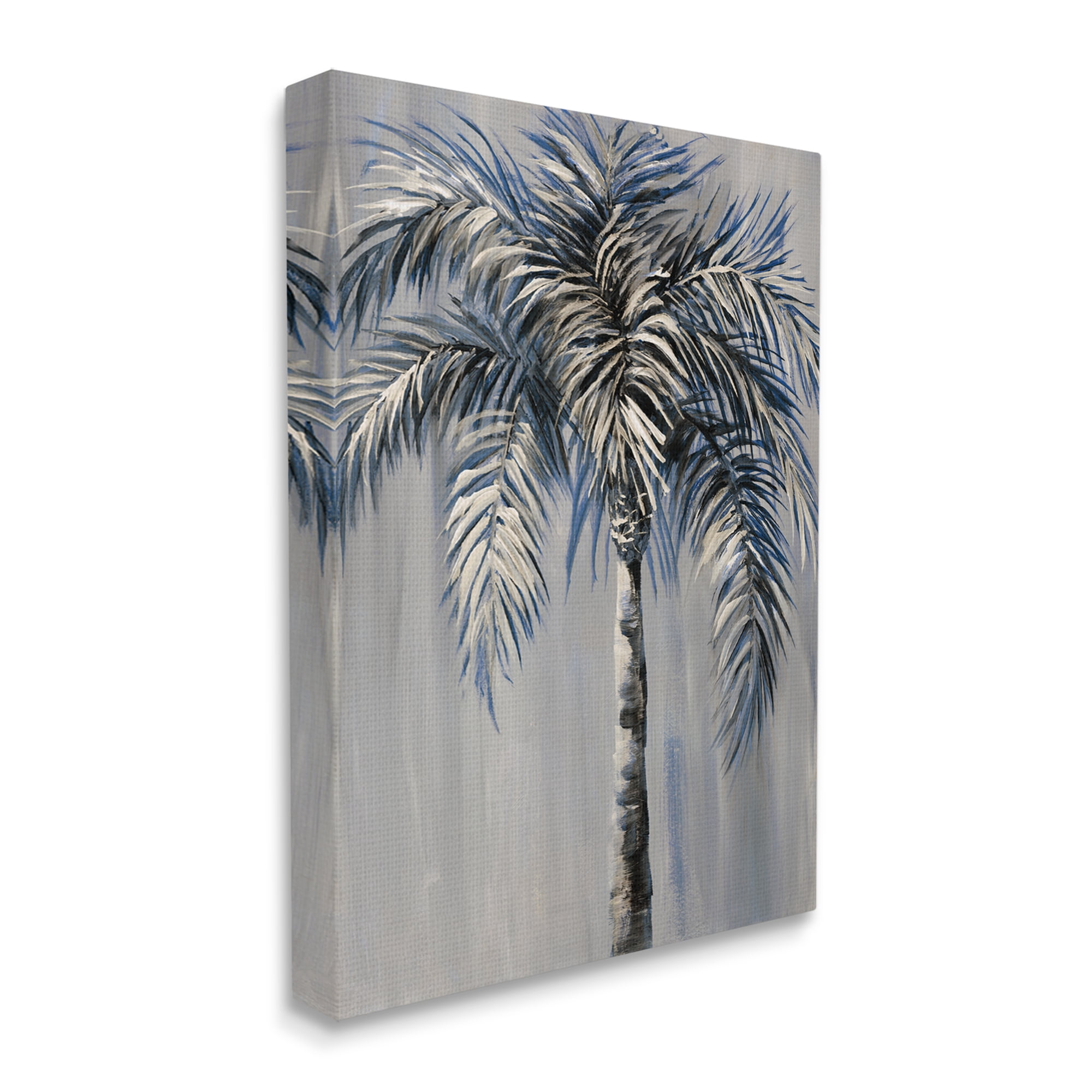 Stupell Industries Grey Palm Tree Painting Nature Painting Gallery Wrapped Canvas Print Wall Art, 36 x 48