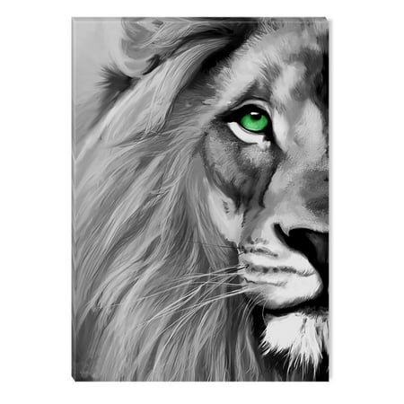 Startonight Canvas Wall Art Black And White Abstract Lion Blue Eye Startonight Canvas Wall Art Black And White Abstract Lion Blue Eye Animals Jungle Dual View