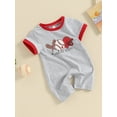 thumbnail image 6 of Baby Boys Summer Romper Infant Short Sleeve Crew Neck Baseball Print Casual Jumpsuit, 6 of 10