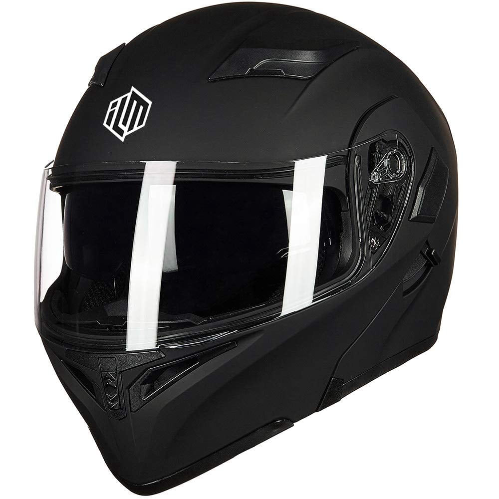 ILM Motorcycle Dual Visor Flip up Modular Full Face Helmet DOT Model 902/902L
