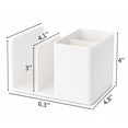 thumbnail image 2 of NUSIGN 2-in-1 Desk Organizer with Pen Holder, Desktop Storage Organizer for Pens, Notebooks, Sticky Notes and Office Supplies,White, 2 of 7