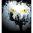 thumbnail image 3 of Horror House Duvet Cover Set, Scary Eyes Backgrounded Leafless Old Branch Angry Hunt Cat Animal Creature, Decorative 3 Piece Bedding Set with 2 Pillow Shams, Calking Size, Yellow Black, by Ambesonne, 3 of 3