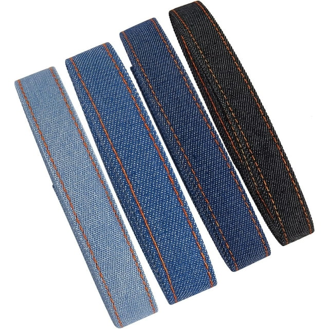 4 rollos de 7,36 yardas de cinta vaquera para coser, para manualidades, accesorios de ropa, colores variados