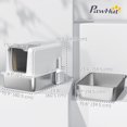thumbnail image 3 of PawHut Stainless Steel Cat Litter Box w/ Removable Lid & Scoop, White, 3 of 10
