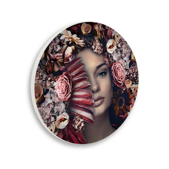 Stupell Industries Woman with Mixed Flowers Plants & Flowers Painting Unframed Art Print Wall Art, 12 x 12