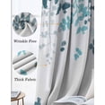 thumbnail image 6 of Teal Blue Leaves Blackout Curtains for Bedroom - 84 Inch Long Light Blocking 2 Panels Set, Summer Botanical Thermal Insulated Living Room Drapes Grommet Window Curtains 52"x84", 6 of 8