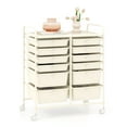 thumbnail image 1 of Gymax 12-Drawer Rolling Storage Cart w/ 2 Sizes Plastic Drawers White, 1 of 10