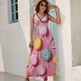 thumbnail image 5 of Sweets And Rainbow Lollipops Pattern Dress Fashion Boho Beach Long Dresses Female Party Printed Maxi Dress, 5 of 9