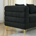 thumbnail image 6 of OUGRAZ 2 Seater + 3 Seater Couch with 5 Pillows,Modern Living Room Sofa with Stylish Gold Metal Legs,Deep Seat Sofa,Luxury Couch,Black, 6 of 8