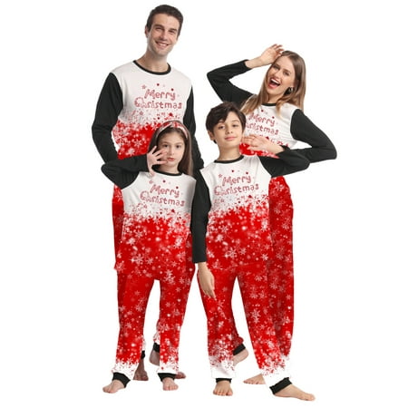 

Huakaishijie Christmas Pajamas for Family Matching Snowflake Pjs Festival Xmas Sleepwear Sets