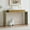 Lemon Pepper, variant on Kings Brand Furniture Yuma Wooden Console Table - Contemporary Thin Sofa Table, Side Table, Entryway Table, Display Table with 2 Drawers Perfect for Hallway, Living Room, Foyer (White with Black)