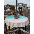 thumbnail image 2 of Outdoor Tablecloth with Umbrella Hole for Patio/Picnic/Party/Camping, Summer Beach Waterproof Table Cloth Round Cover Washable, Teal Green Seaside Turquoise Ombre (Dia 60"), 2 of 8