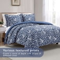 thumbnail image 4 of Notticasa 3-Piece Printed Comforter Sets,Navy,Full,Features a Floral and Peacebird Design, Including a Quilt Cover and Pillowcases, 4 of 8